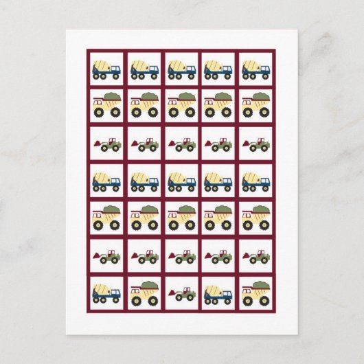 Bouwzone Baby shower Bingo Kaart Markers (Voorkant)