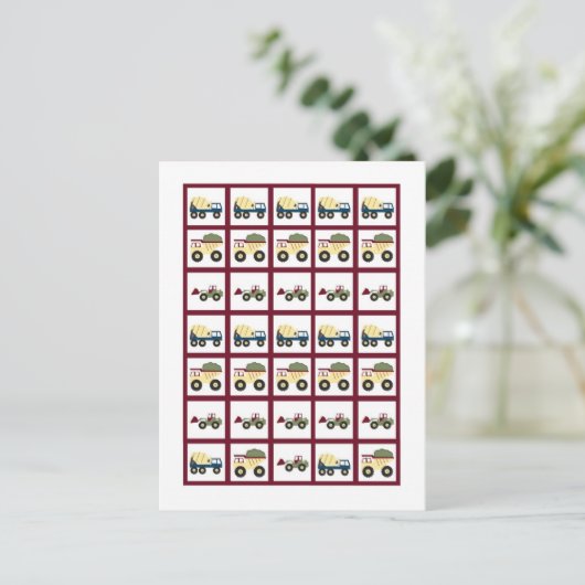Bouwzone Baby shower Bingo Kaart Markers (Staand voorkant)