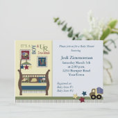 Bouwzone Baby shower Uitnodiging (Staand voorkant)