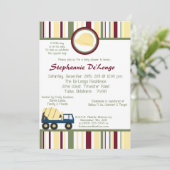 Bouwzone Baby shower Uitnodiging (Staand voorkant)