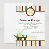 Bouwzone Baby shower Uitnodiging (Voorkant / Achterkant)