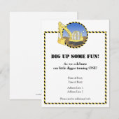 Bouwzone Birthday Party Invitation Kaart (Voorkant / Achterkant)