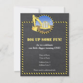 Bouwzone Chalk Birthday Party Invitation Kaart (Voorkant)