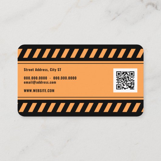 Bouwzone geïnspireerd visitekaartje (Achterkant)