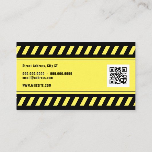 Bouwzone geïnspireerd visitekaartje (Achterkant)