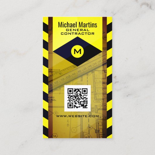 Bouwzone geïnspireerd visitekaartje (Achterkant)