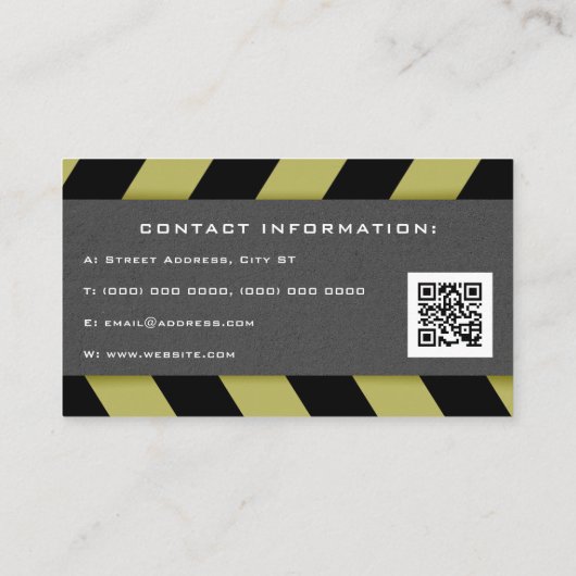 Bouwzone geïnspireerd visitekaartje (Achterkant)