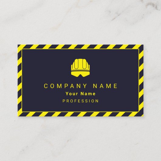 Bouwzone tape lijst en logo visitekaartje (Voorkant)