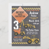 Bouwzone Verjaardag schoolbord en vrachtwagens Kaart (Voorkant)