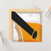 Bouzouki - Happy Birthday - Flat Greeting Kaart (Voorkant / Achterkant in situ)