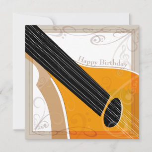 Bouzouki - Happy Birthday - Flat Greeting Kaart