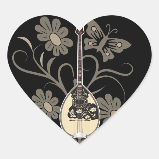 Bouzouki Hart Sticker (Voorkant)