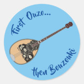 Bouzouki Ouzo Ronde Sticker (Voorkant)