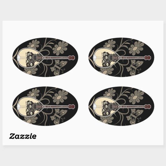 Bouzouki Ovale Sticker (Vel)