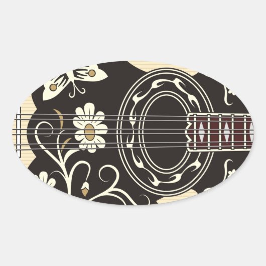 Bouzouki Ovale Sticker (Voorkant)