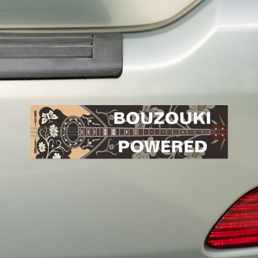 Bouzouki Powered Bumpersticker (Op auto)