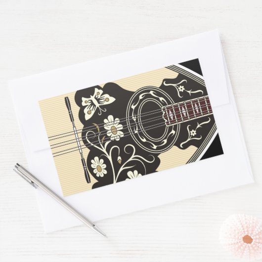 Bouzouki Rechthoekige Sticker (Envelop)