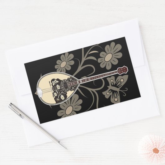 Bouzouki Rechthoekige Sticker (Envelop)
