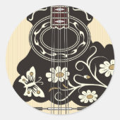 Bouzouki Ronde Sticker (Voorkant)