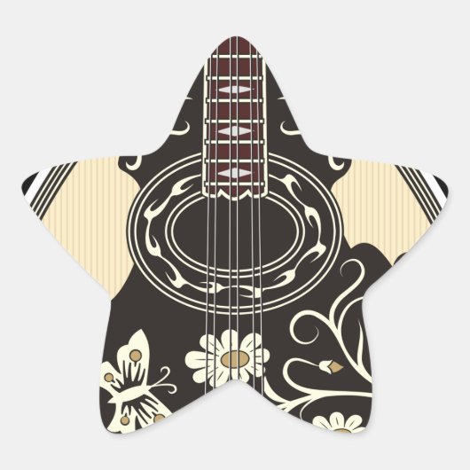 Bouzouki Ster Sticker (Voorkant)