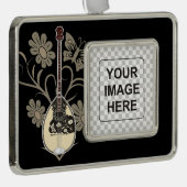 Bouzouki Verzilverd Omlijst Ornament (Rechts)