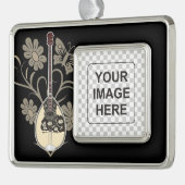 Bouzouki Verzilverd Omlijst Ornament (Links)
