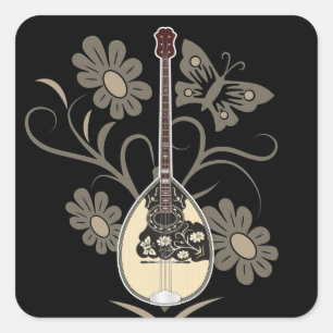 Bouzouki Vierkante Sticker