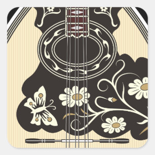 Bouzouki Vierkante Sticker