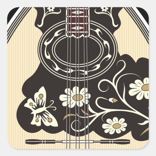 Bouzouki Vierkante Sticker (Voorkant)