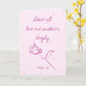 Boven alles hou je van een ander diep Wenskaart Kaart (Gele Bloem)