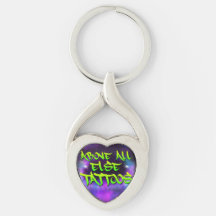 Boven alles Tattoos Metal Heart Keychain