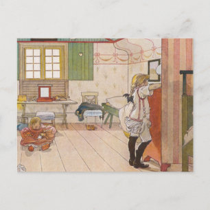 Boven Attische slaapkamer met Baby zuster. Briefkaart