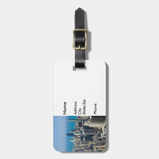 Boven Chicago Bagagelabel (Voorkant verticaal)