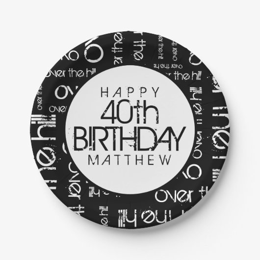 Boven de Aangepaste Leeftijd en Persoonlijke Naam  Papieren Bordje (Voorkant)