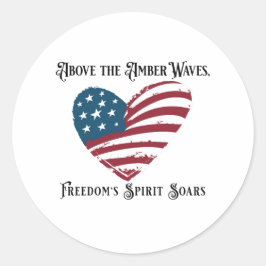 Boven de Amber Waves 4th van juli Onafhankelijkhei Ronde Sticker