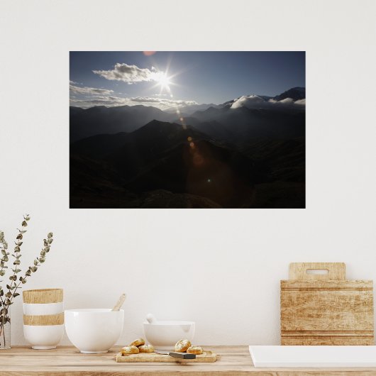 Boven de bergen poster (Keuken)