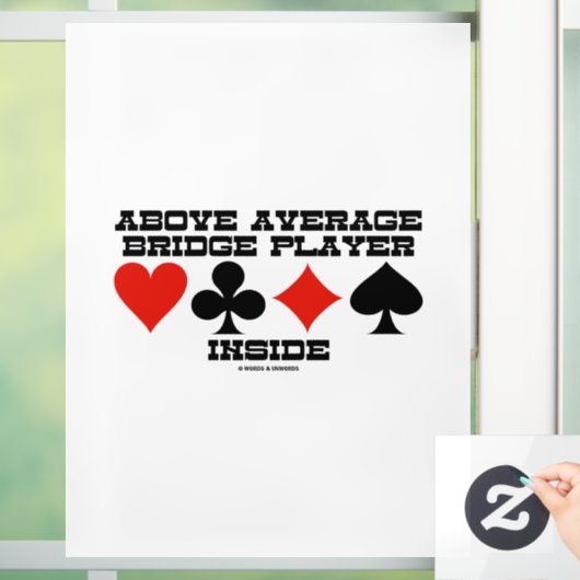 Boven de Gemiddelde Speler van de Brug binnen Vier Raamsticker (Huis)