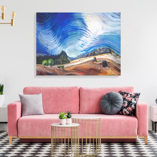 Boven de grindput | Emily Carr | Canvas Afdruk (Insitu (Woonkamer))