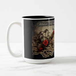 Boven de grond en met alle middelen niet dood tweekleurige koffiemok