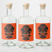 Boven de heuvel wordt het oud likeurfles etiket (Flessen)