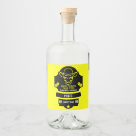 Boven de heuvel wordt het oud likeurfles etiket