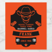 Boven de heuvel wordt het oud wijn etiket (Enkel label)