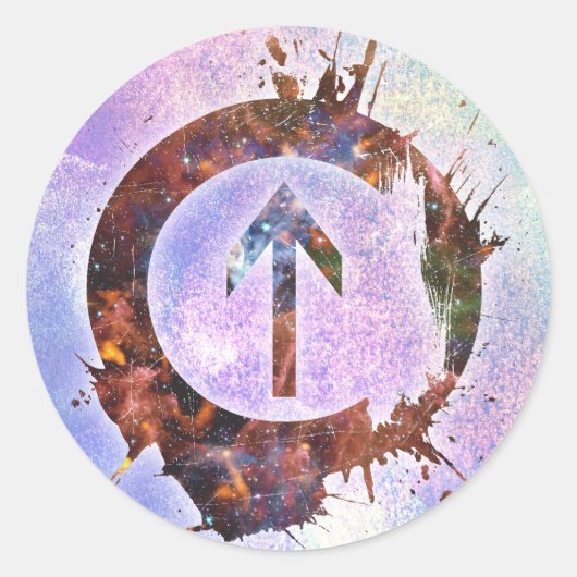 Boven de invloed ronde sticker (Voorkant)