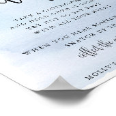 Boven de maan, blauw zeg geen Baby spel Poster (Hoek)