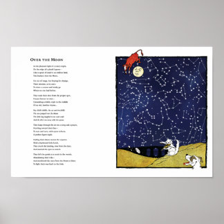 "Boven de maan" gedicht + Poster van het Kunstwerk