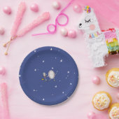 Boven de maan Hey Diddle Baby shower Papieren Bordje (Feest)