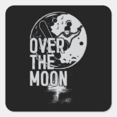 Boven de Maan Vierkante Sticker (Voorkant)