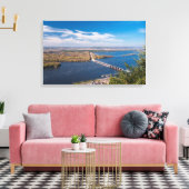 Boven de Mississippi en dam in Alma Canvas Afdruk (Insitu (Woonkamer))