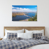 Boven de Mississippi en dam in Alma Canvas Afdruk (Insitu (Slaapkamer))