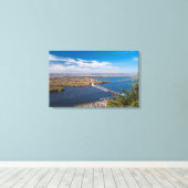 Boven de Mississippi en dam in Alma Canvas Afdruk (Insitu (Houten vloer))